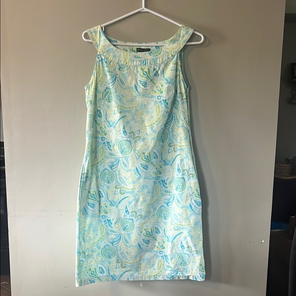 Blue and Green Paisley Dress
